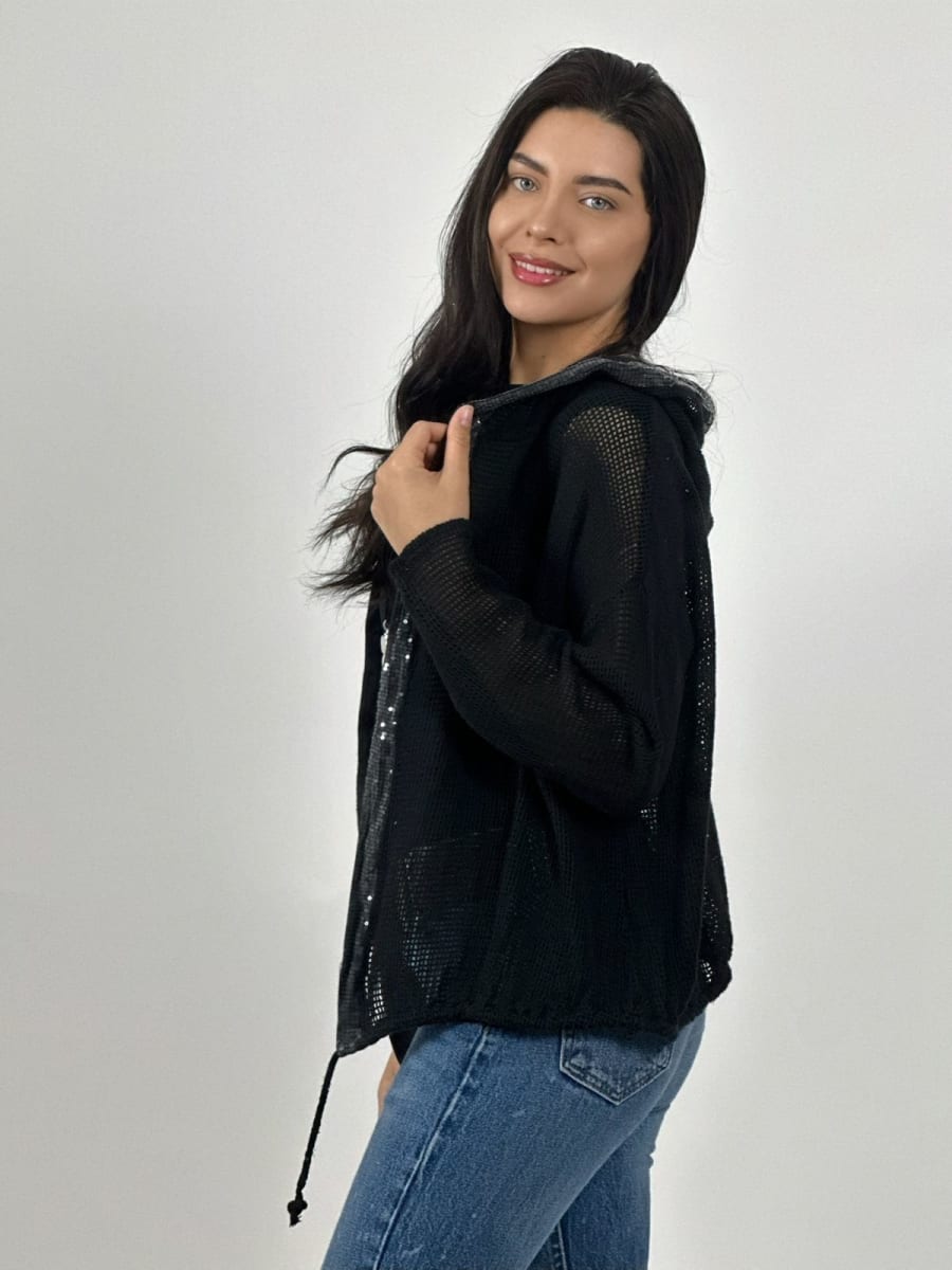 Bomber Italiano Tejido Bordes con Brillos A2-5611