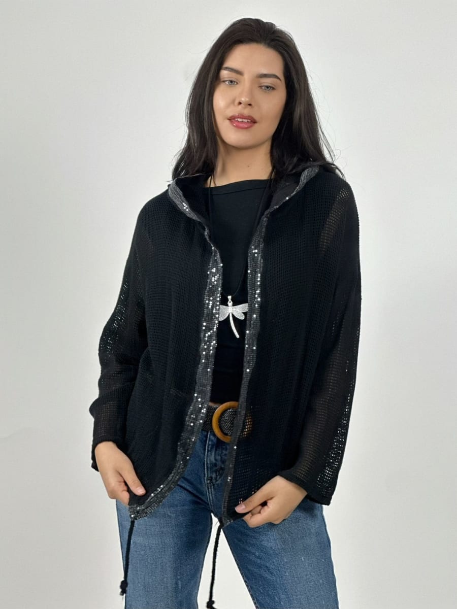 Bomber Italiano Tejido Bordes con Brillos A2-5610