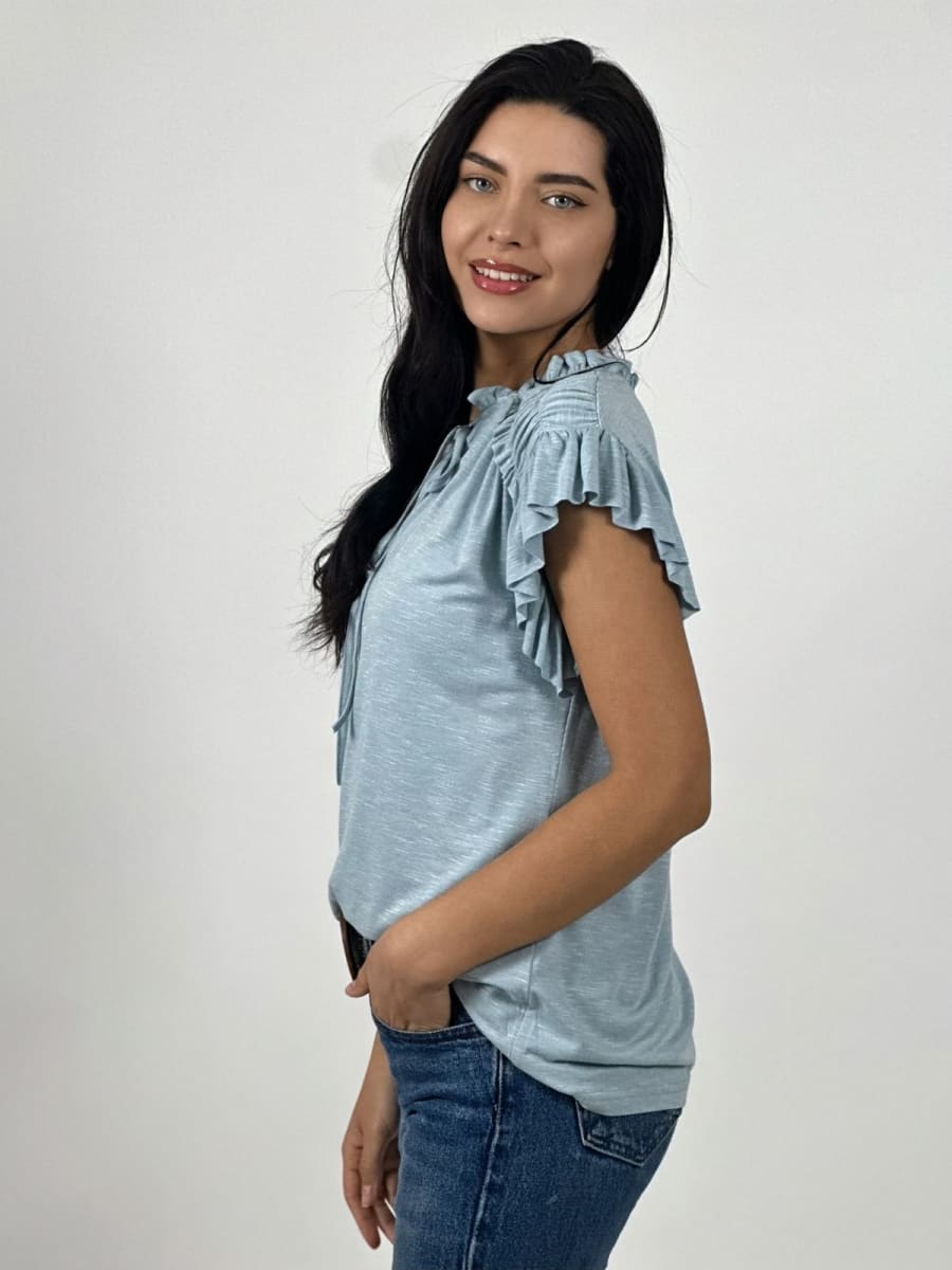 Polera Casual Algodon Cuello V con Faroleos A4-926