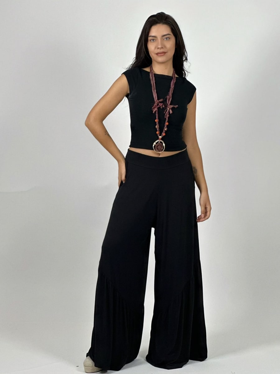 Palazzo Algodon Casual con Faroleos A2-591