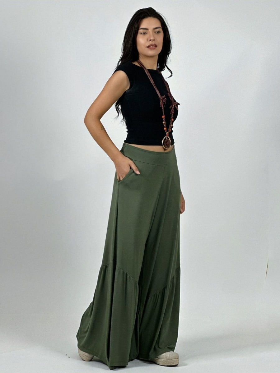 Palazzo Algodon Casual con Faroleos A2-598