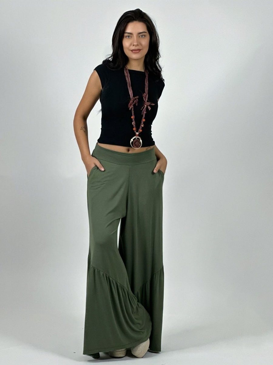 Palazzo Algodon Casual con Faroleos A2-597