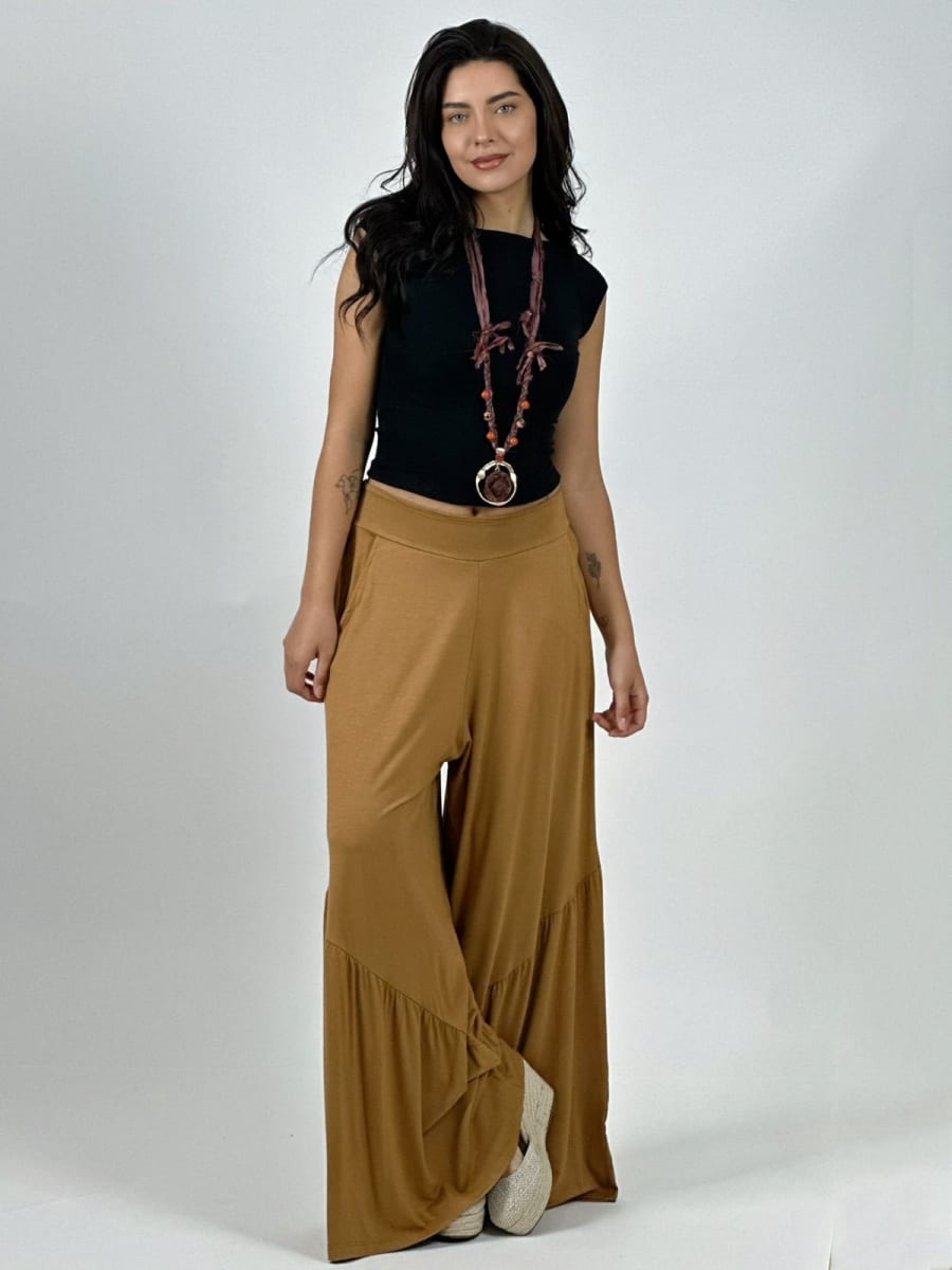 Palazzo Algodon Casual con Faroleos A2-594