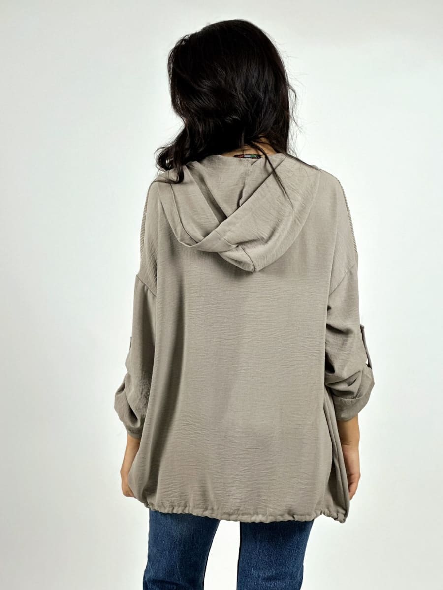 Poleron Crepe Hombros Brillantes Letras Estampadas A2-5913