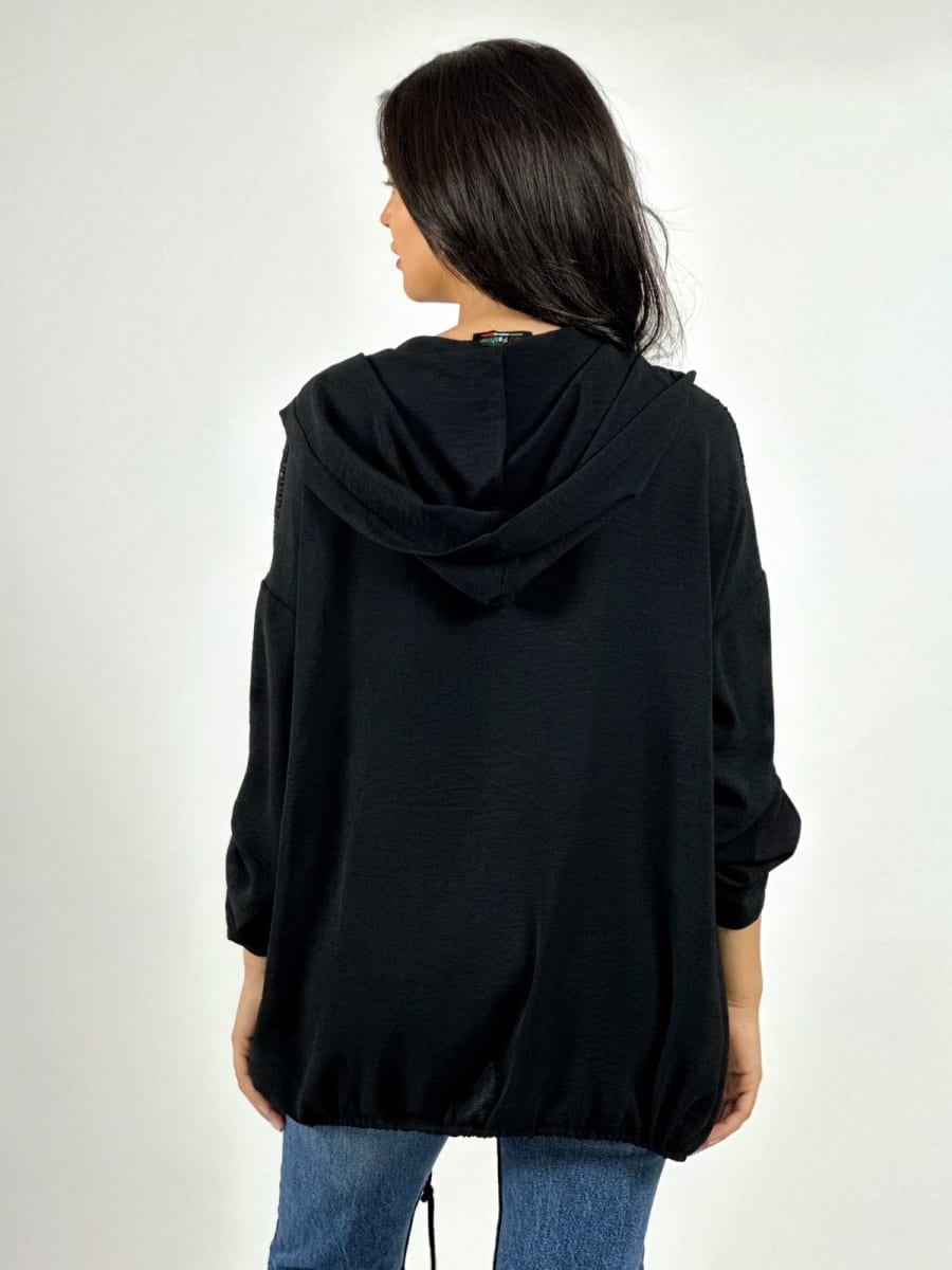 Poleron Crepe Hombros Brillantes Letras Estampadas A2-5916