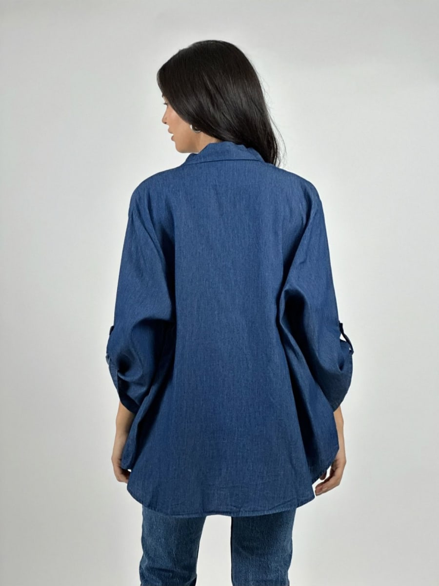 Blusa Mezclilla TEDDY Osito y Flores Print/Brillo A2-566