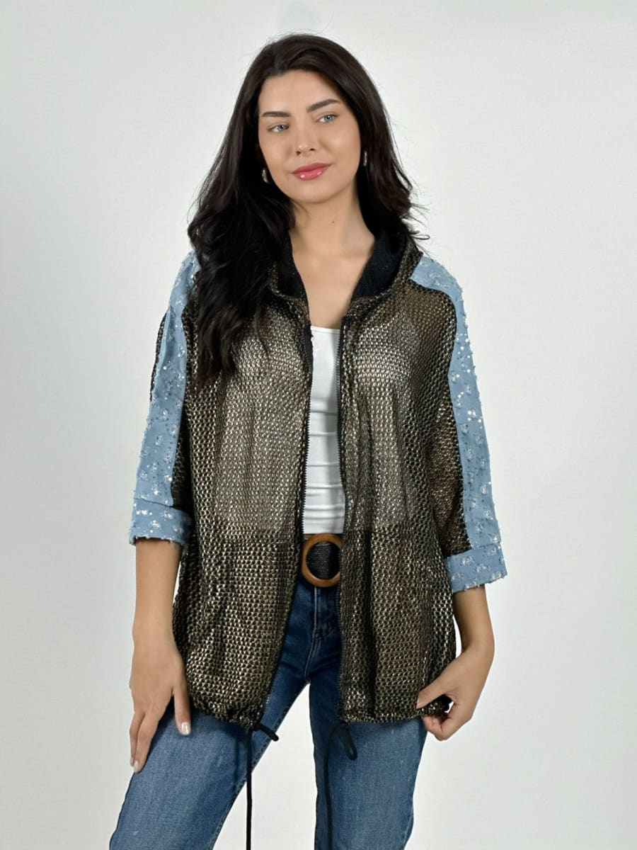 Bombers Hilo Mangas Mezclilla Con Brillos A2-574