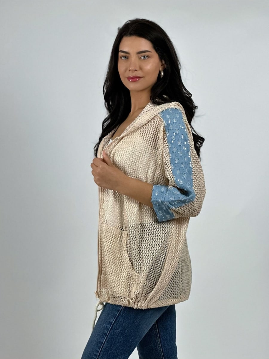 Bombers Hilo Mangas Mezclilla Con Brillos A2-573