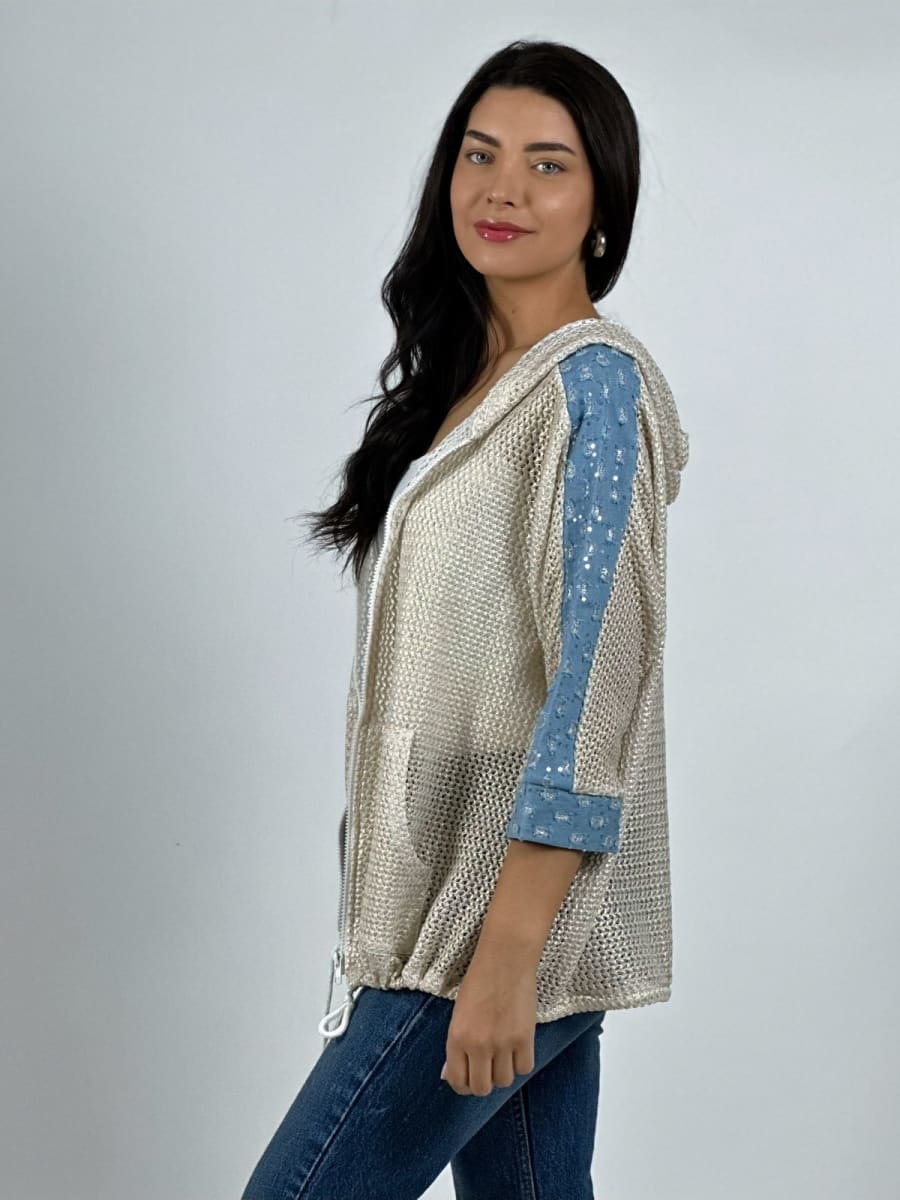 Bombers Hilo Mangas Mezclilla Con Brillos A2-578