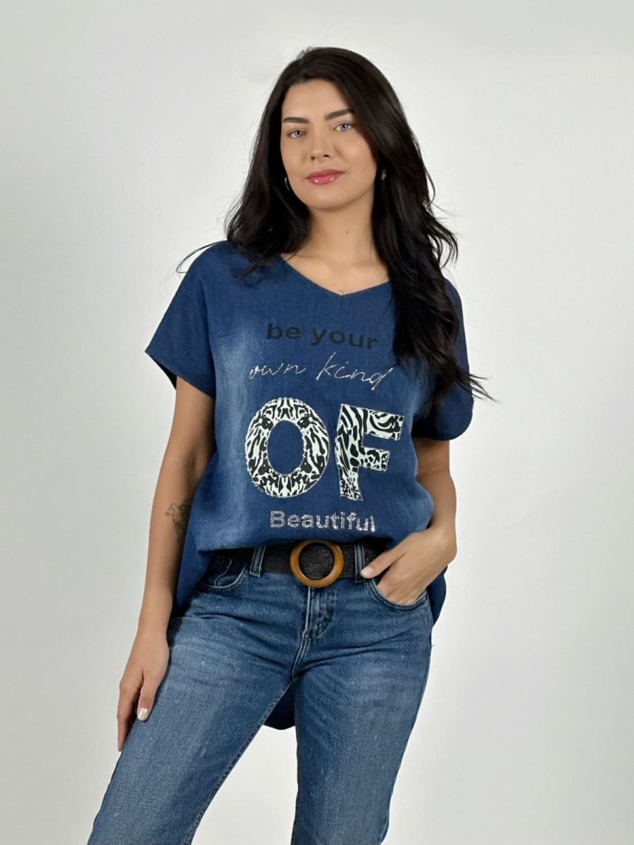 Polera Mezclilla ¡OF! BEAUTIFUL A2-562