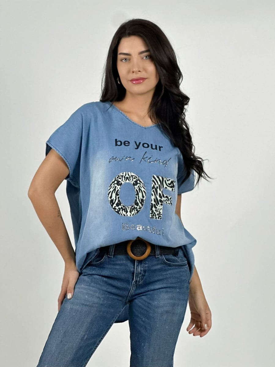 Polera Mezclilla ¡OF! BEAUTIFUL A2-564