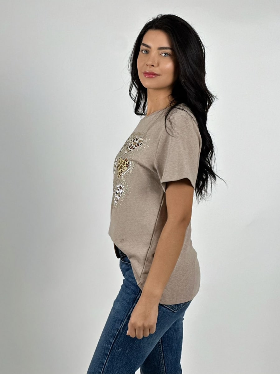 Polera Casual Algodon 9 Corazones Print A2-585