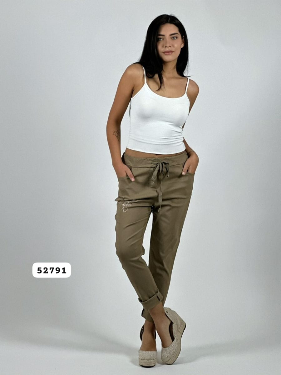 Jogger Elasticado Flores Brillantes A4-927