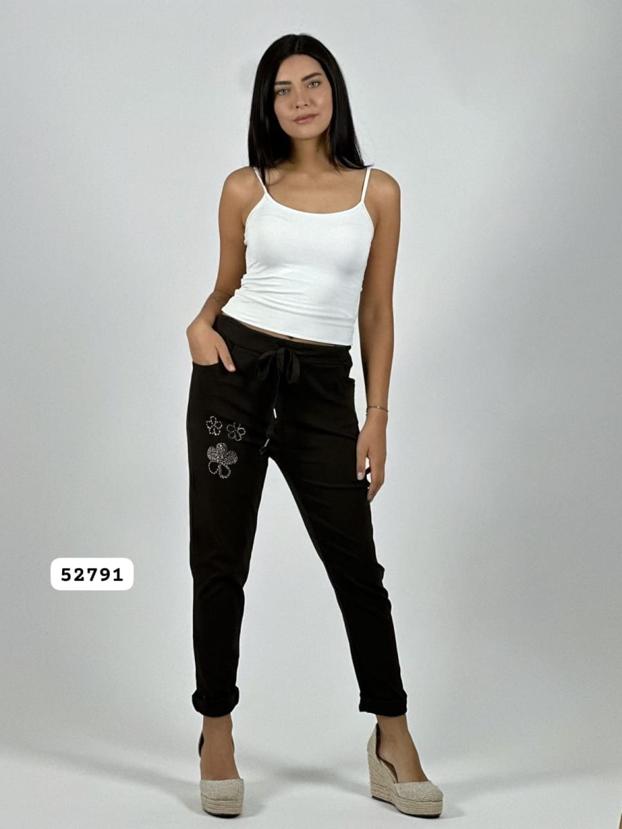 Jogger Elasticado Flores Brillantes A4-924