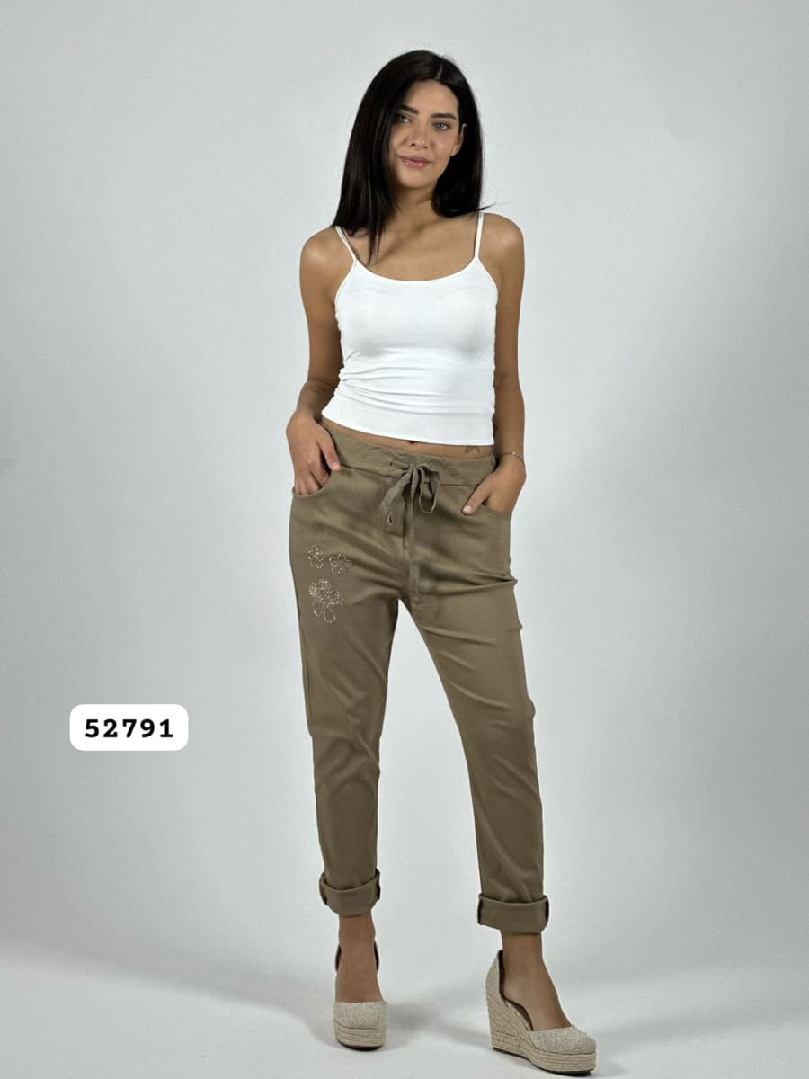 Jogger Elasticado Flores Brillantes A4-929