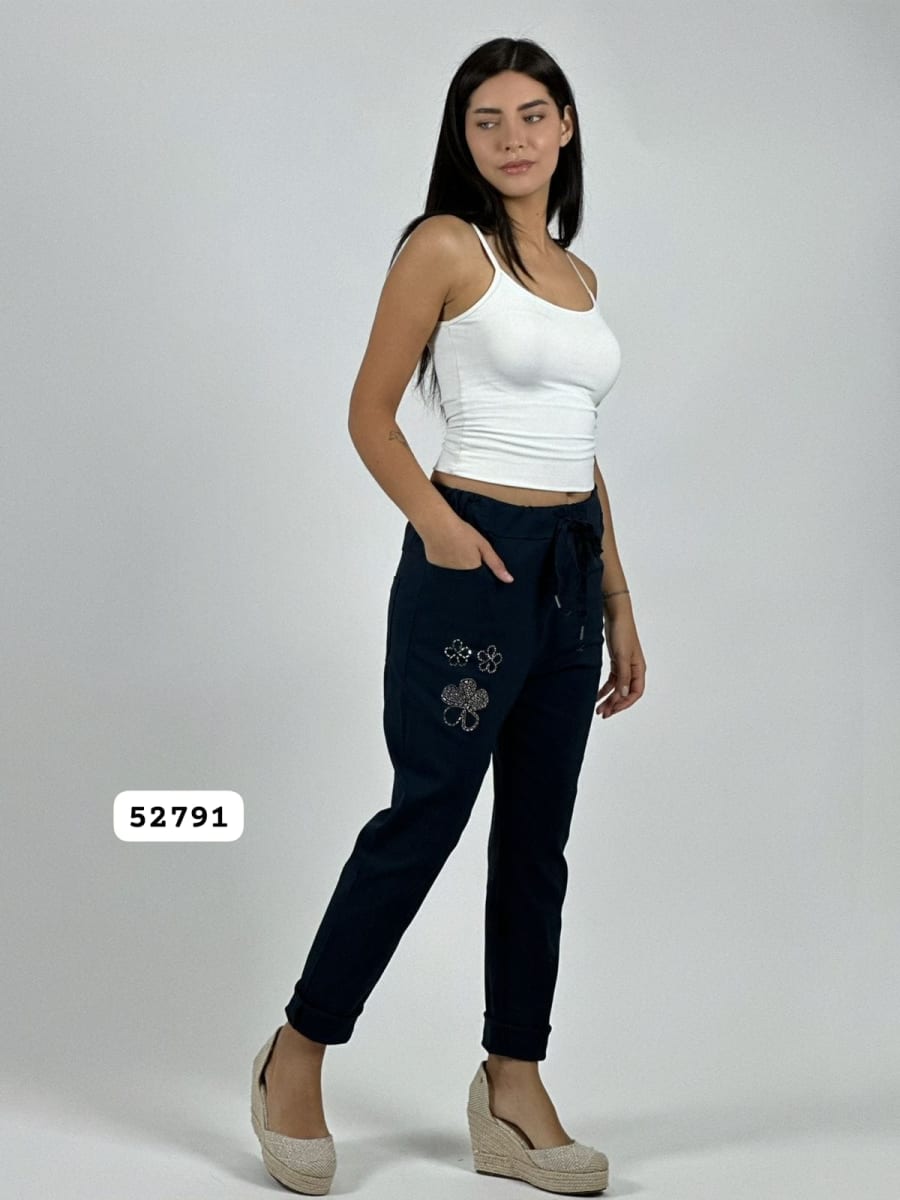 Jogger Elasticado Flores Brillantes A4-9211