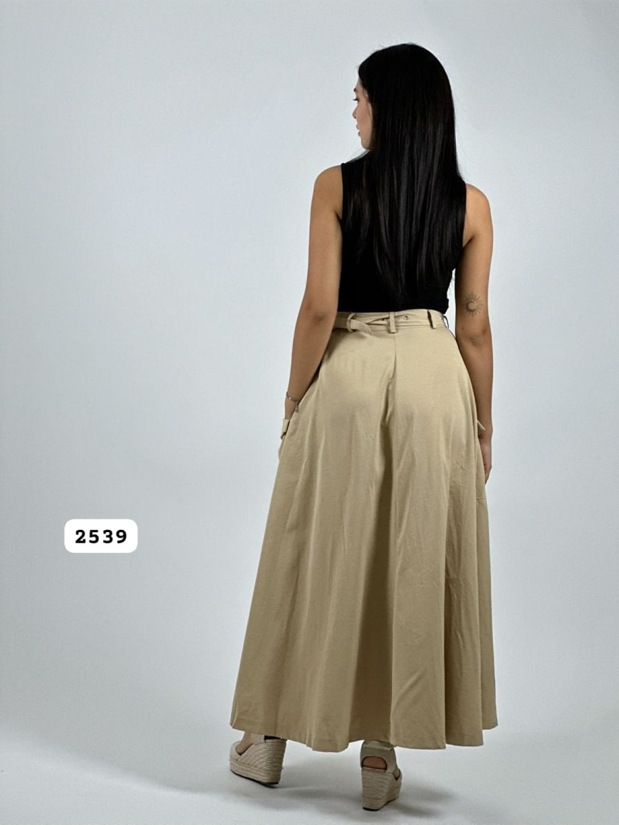 Falda Larga Cey Cinturon y Cierre A4-9012