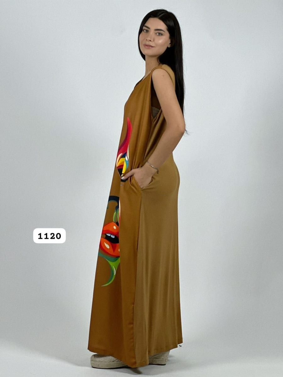 MaxiVestido Sublimado Rostro Colorido A3-82B3