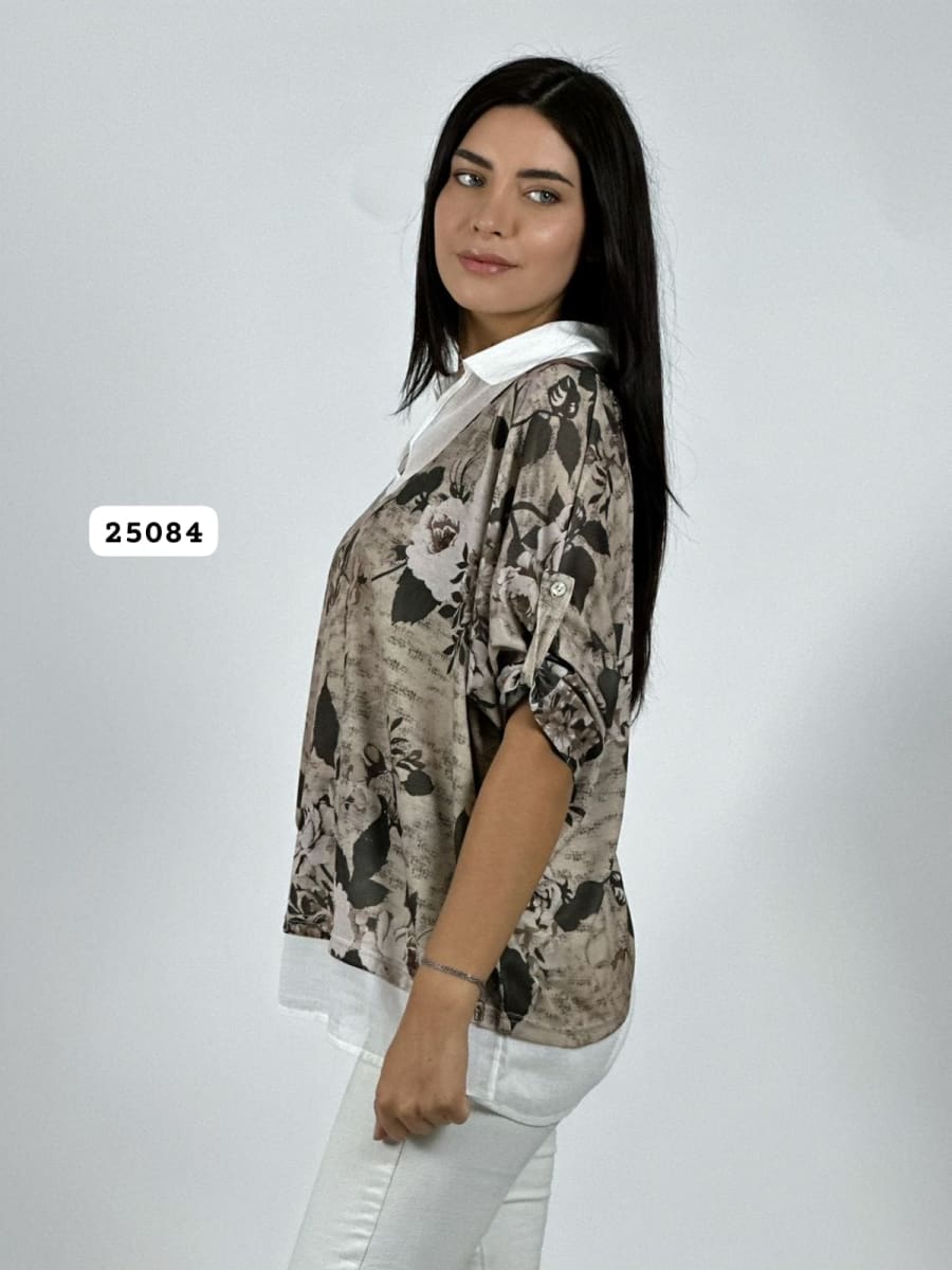 Blusa Diseño Italiano Estampado Floral A4-896