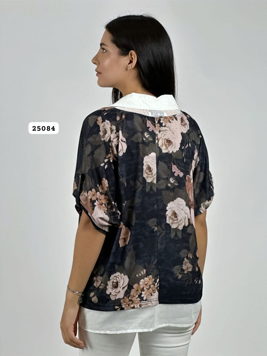 Blusa Diseño Italiano Estampado Floral A4-893