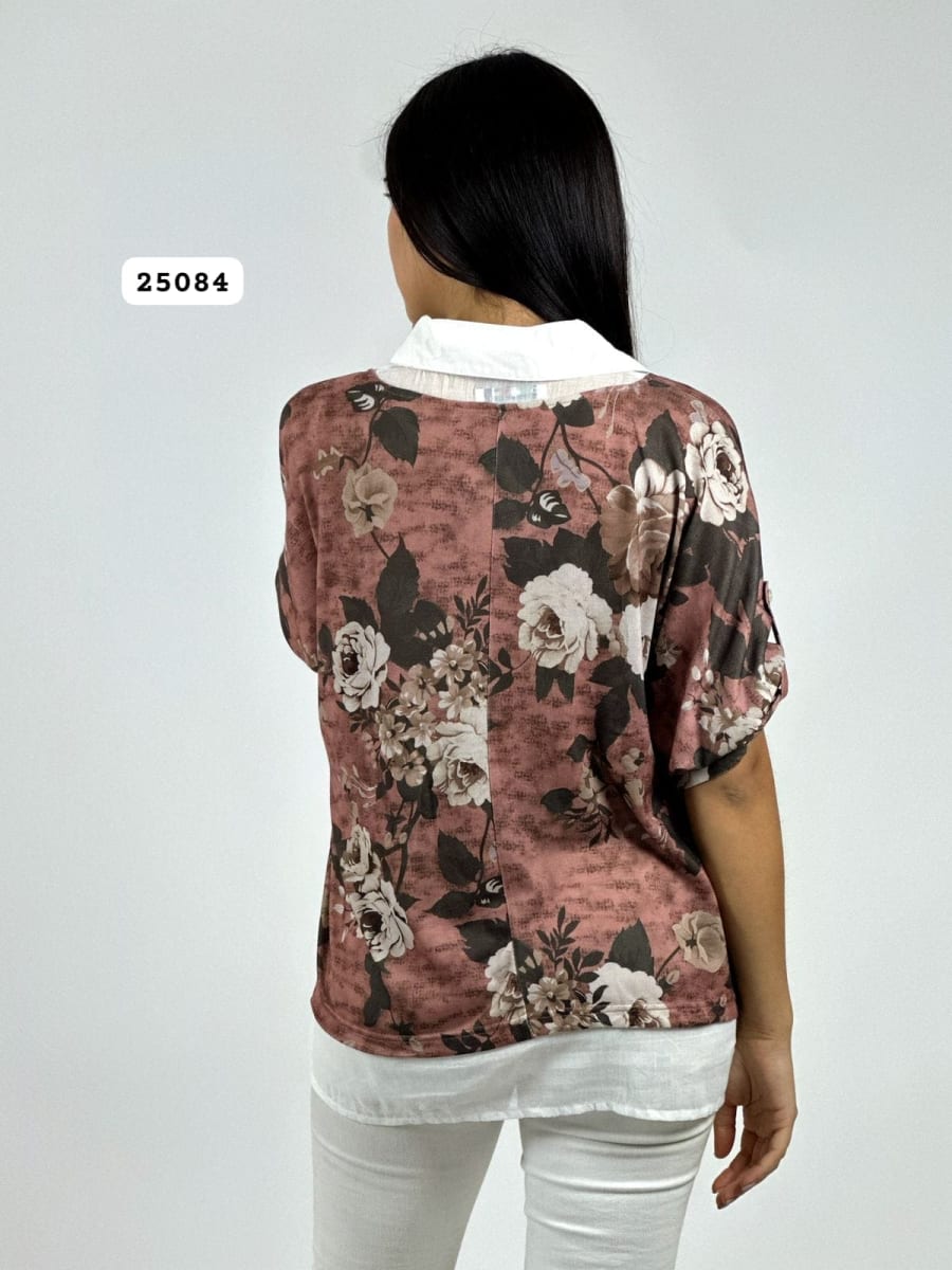 Blusa Diseño Italiano Estampado Floral A4-899