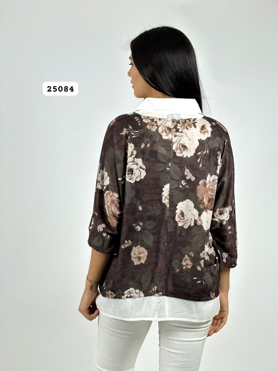 Blusa Diseño Italiano Estampado Floral A4-8915