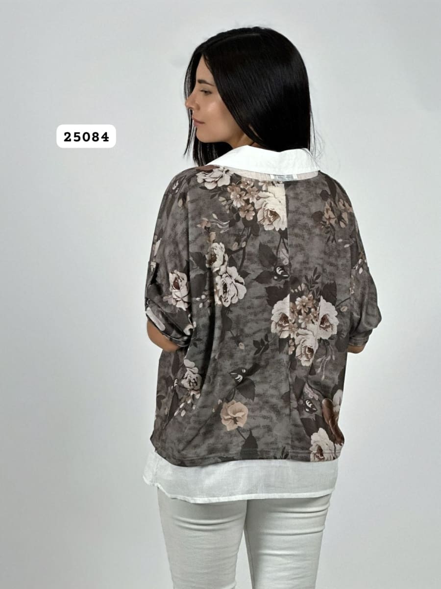 Blusa Diseño Italiano Estampado Floral A4-8919