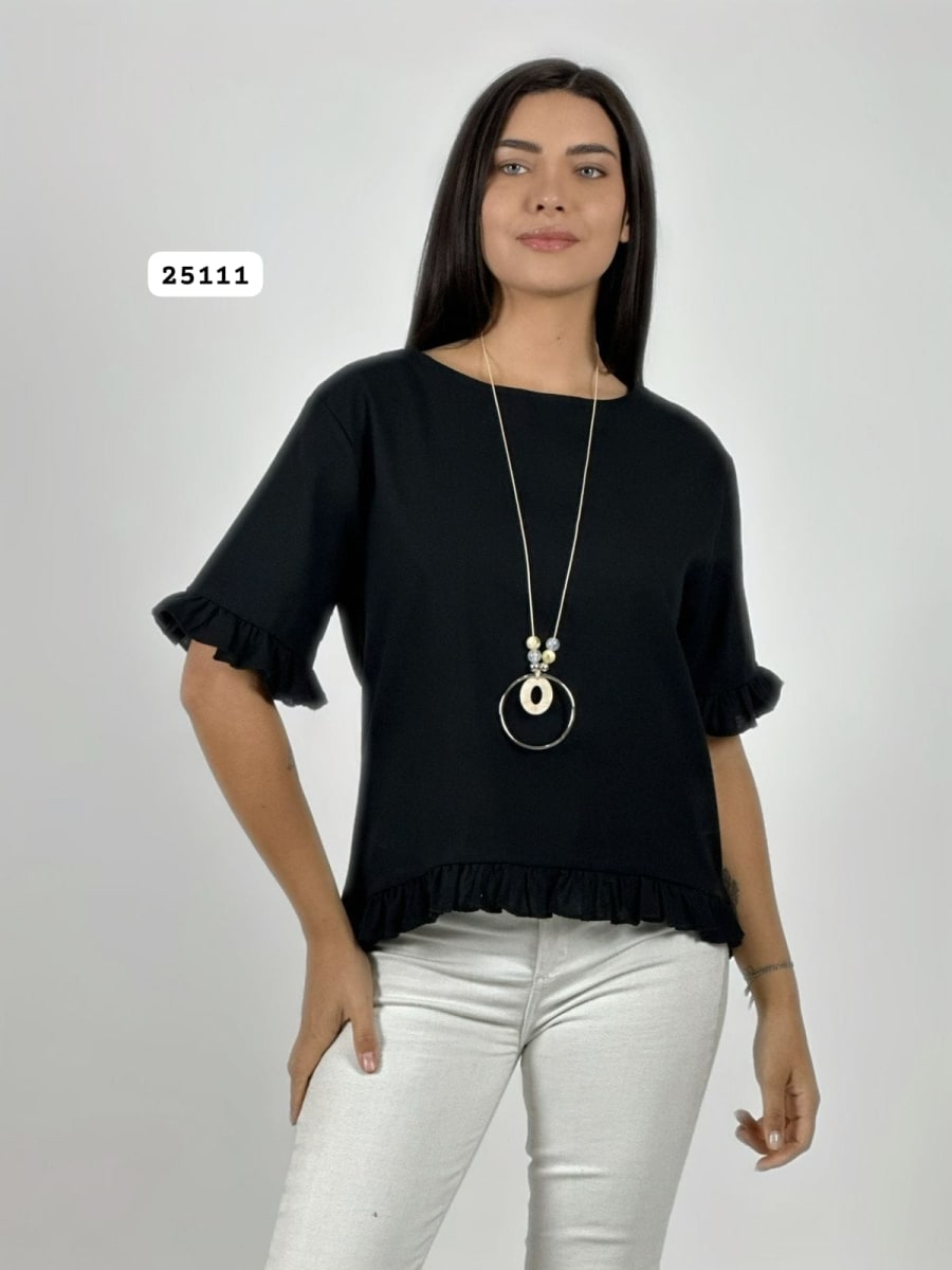 Polera con Collar Terminaciones Faroleos A1-428