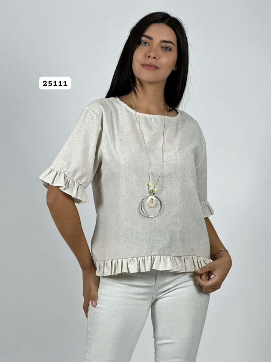 Polera con Collar Terminaciones Faroleos A1-4210