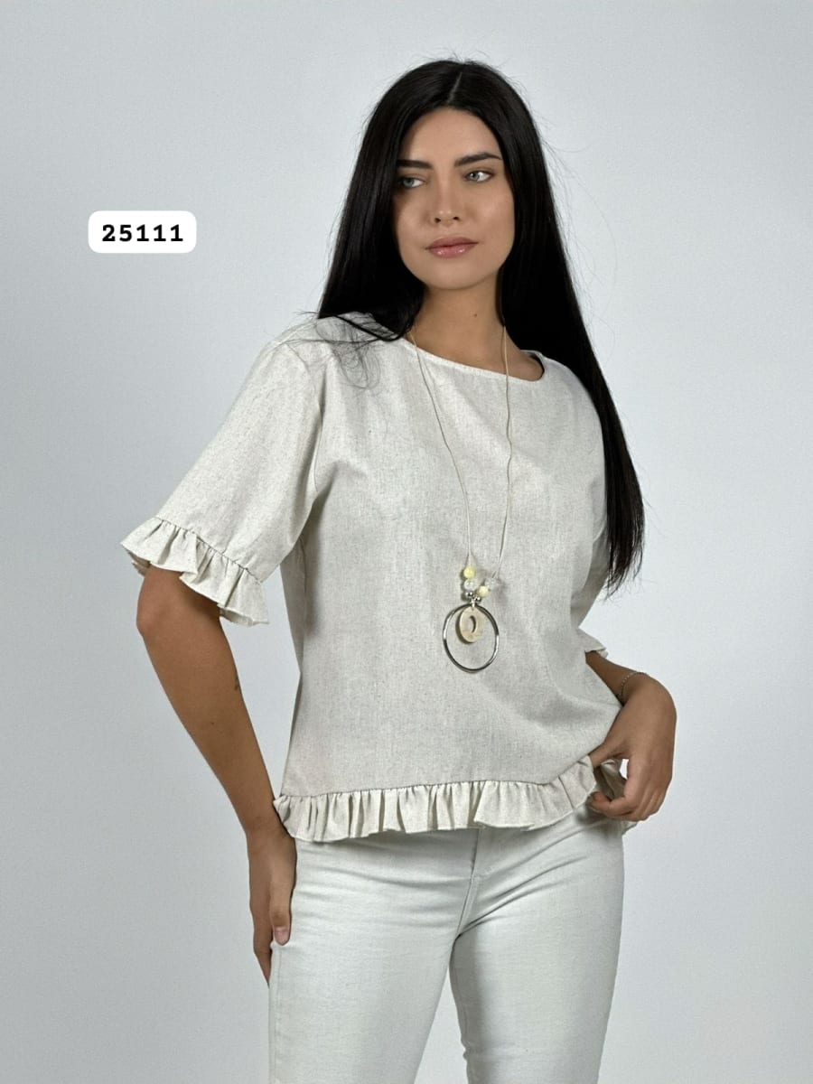 Polera con Collar Terminaciones Faroleos A1-4211