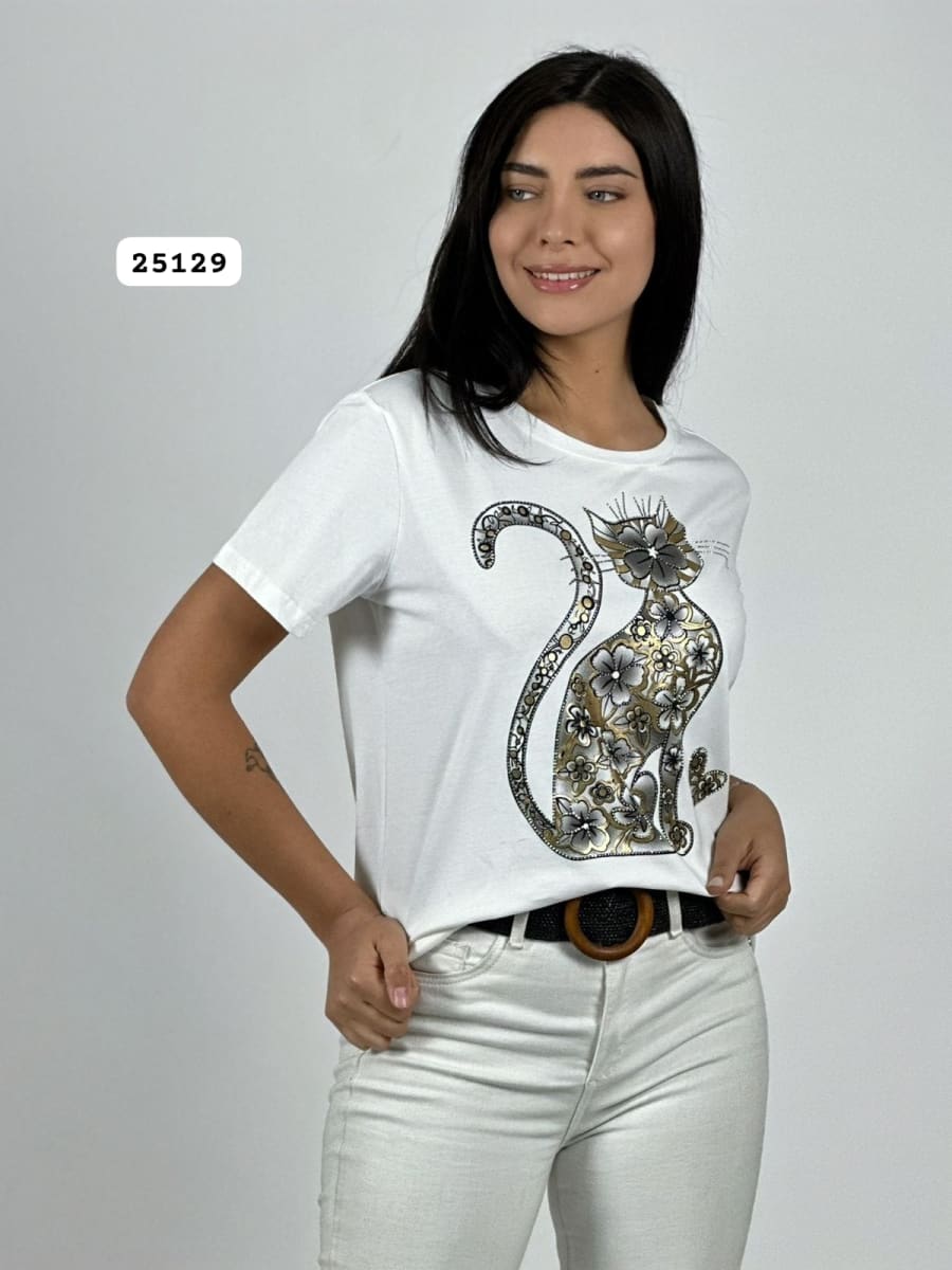 Polera Algodon Gato Boho A1-1812