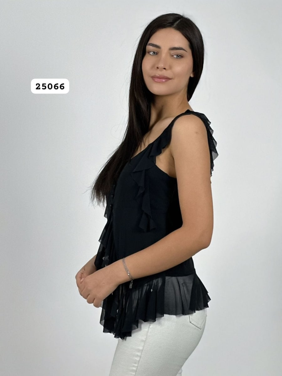 Polero Boho abotonada con Vuelo A4-897