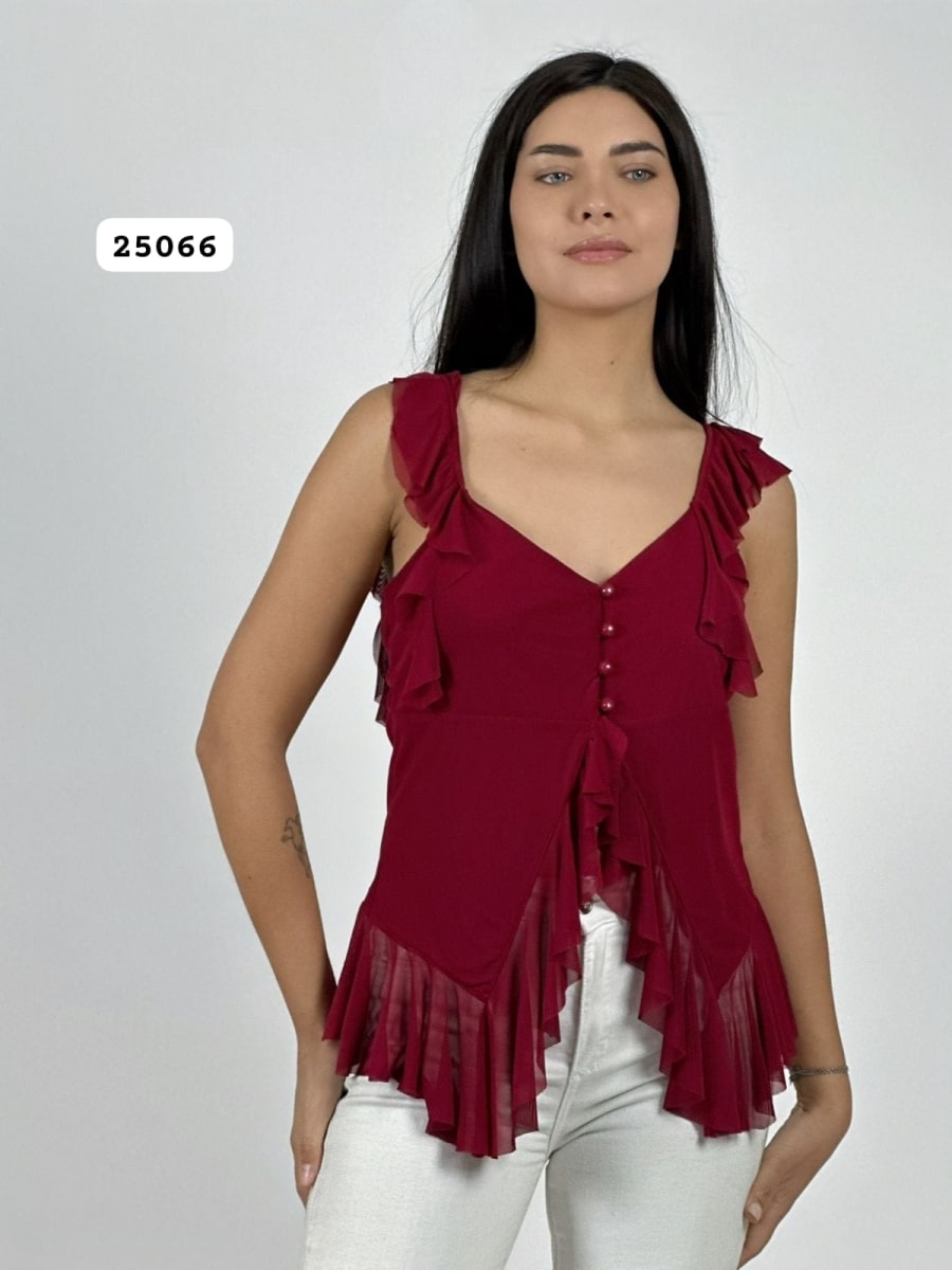 Polero Boho abotonada con Vuelo A4-891