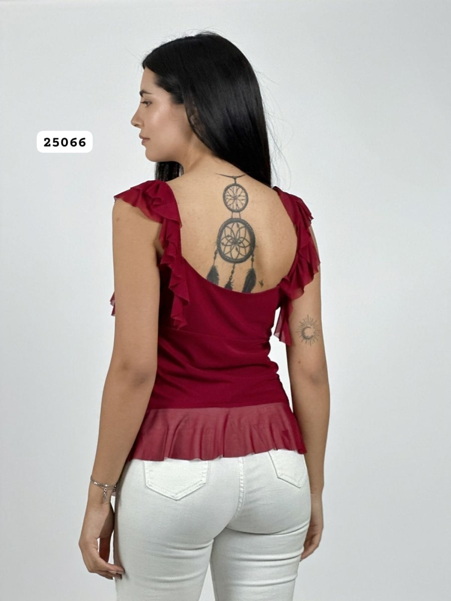 Polero Boho abotonada con Vuelo A4-893