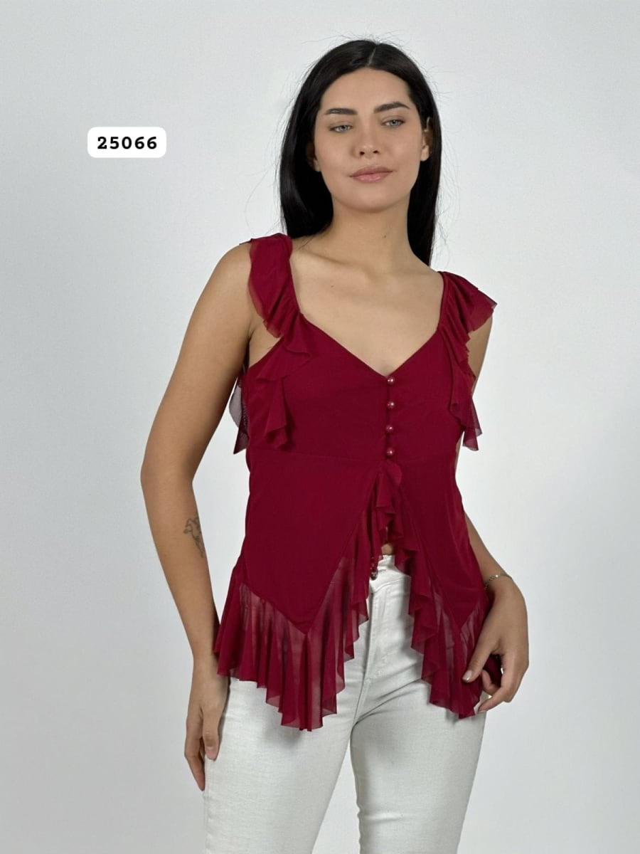 Polero Boho abotonada con Vuelo A4-892