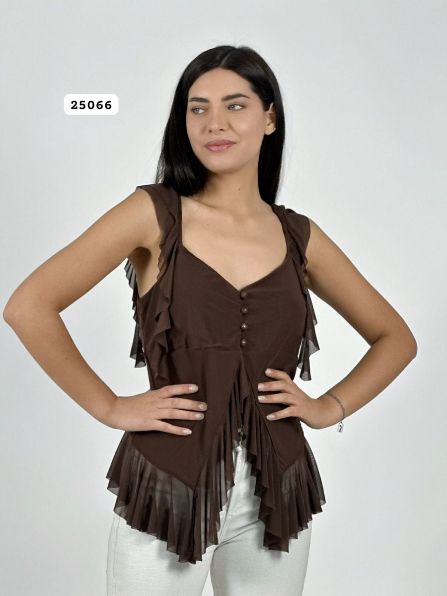 Polero Boho abotonada con Vuelo A4-8912