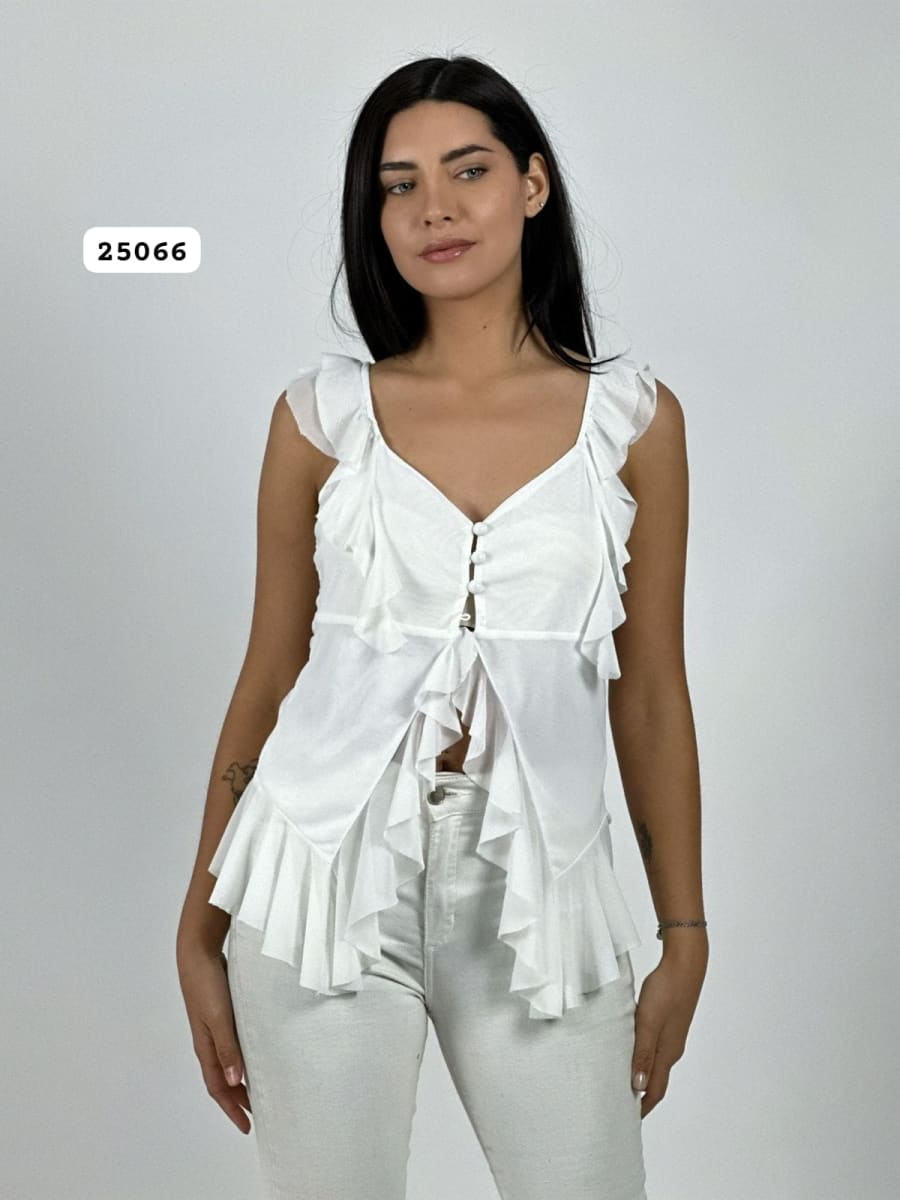 Polero Boho abotonada con Vuelo A4-8913