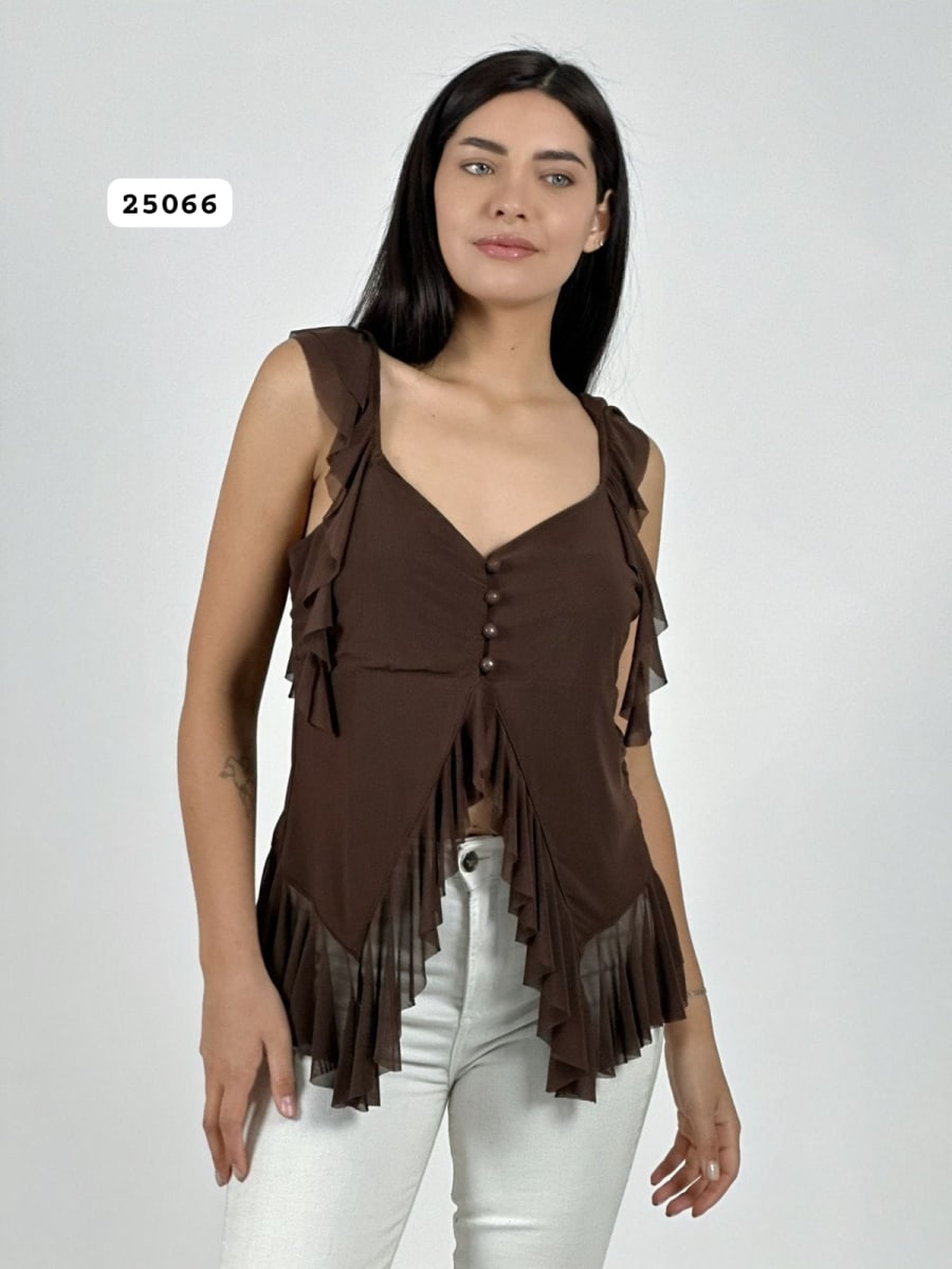 Polero Boho abotonada con Vuelo A4-8911