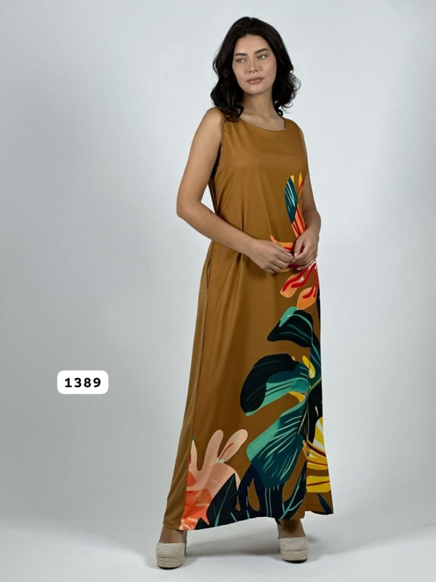 Vestido Cey Sublimado Hojas A3-805