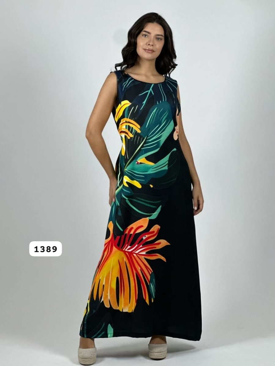 Vestido Cey Sublimado Hojas A3-8011