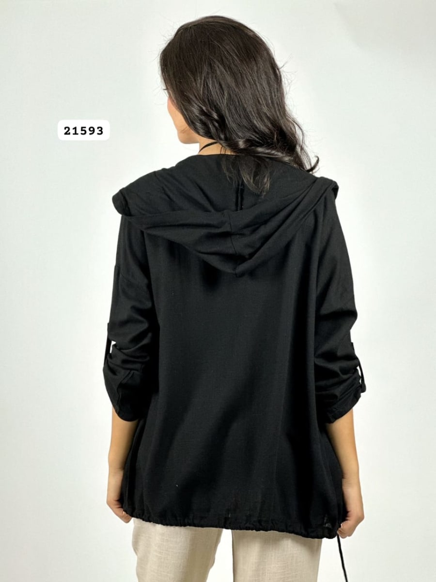 Poleron Lino Flor Brillo con Broderi A1-107