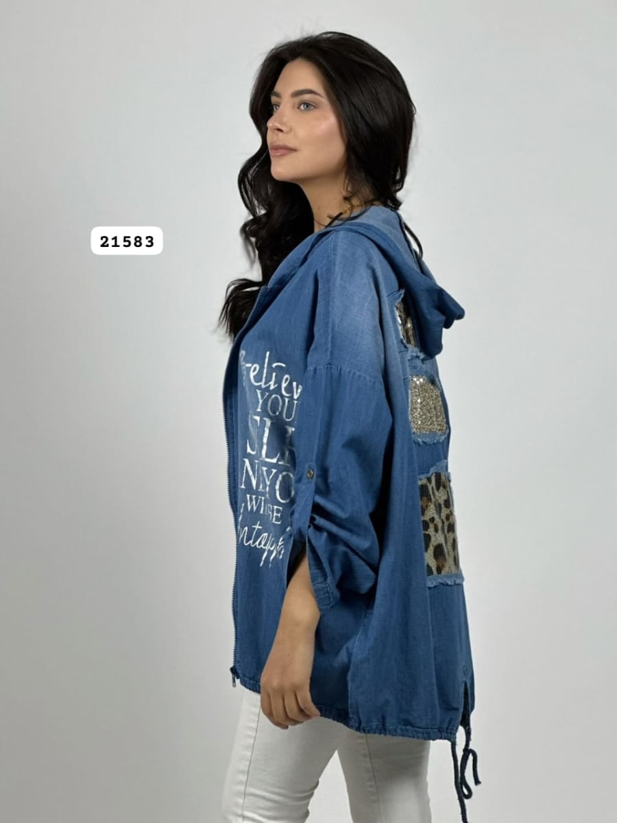 Poleron Mezclilla Cierre BELIEVE A1-155