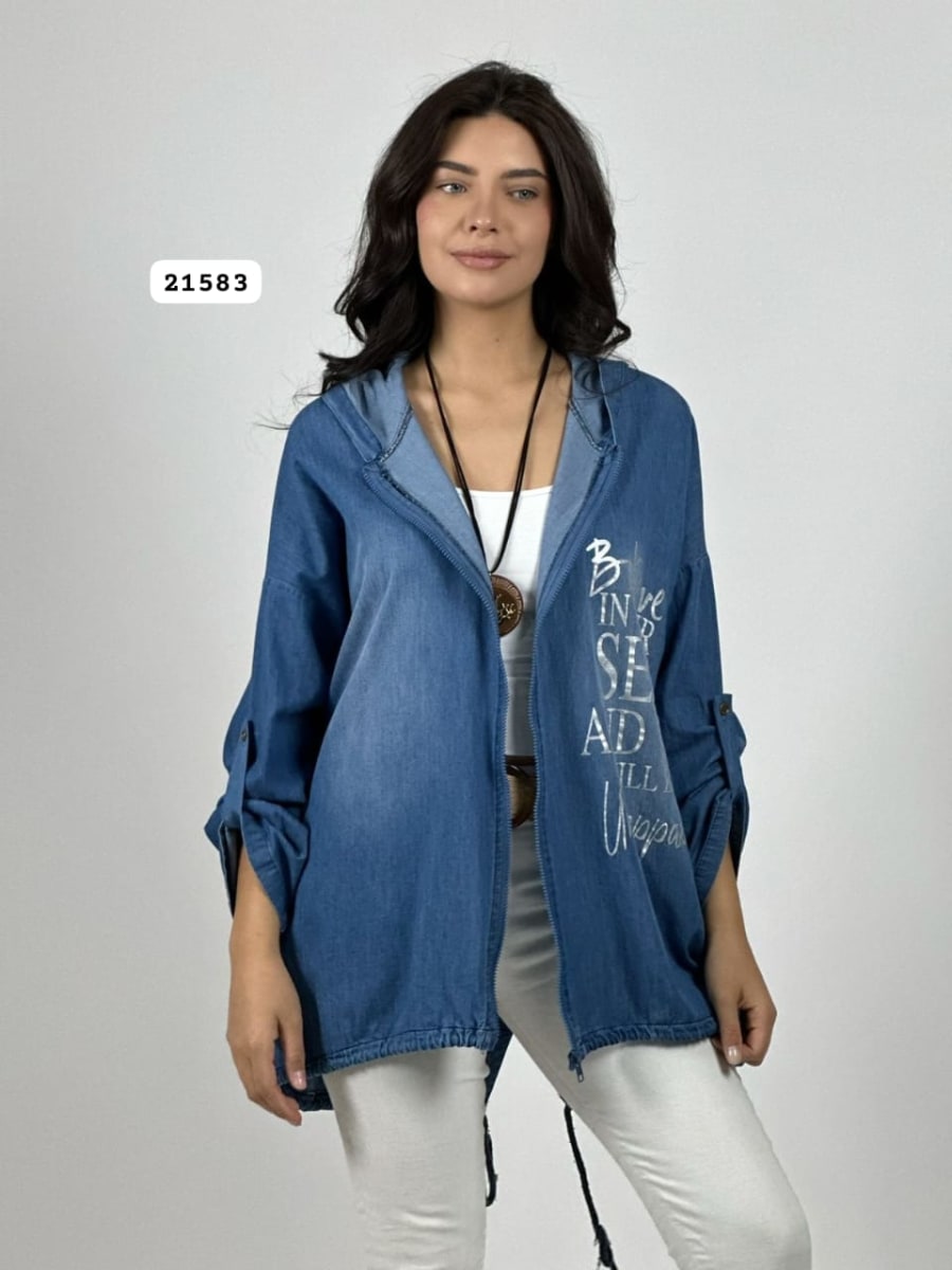 Poleron Mezclilla Cierre BELIEVE A1-156