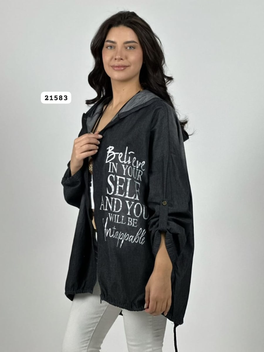 Poleron Mezclilla Cierre BELIEVE A1-153