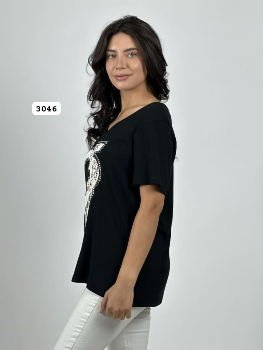 Polera Algodon C-5 Splash con Brillos A4-935