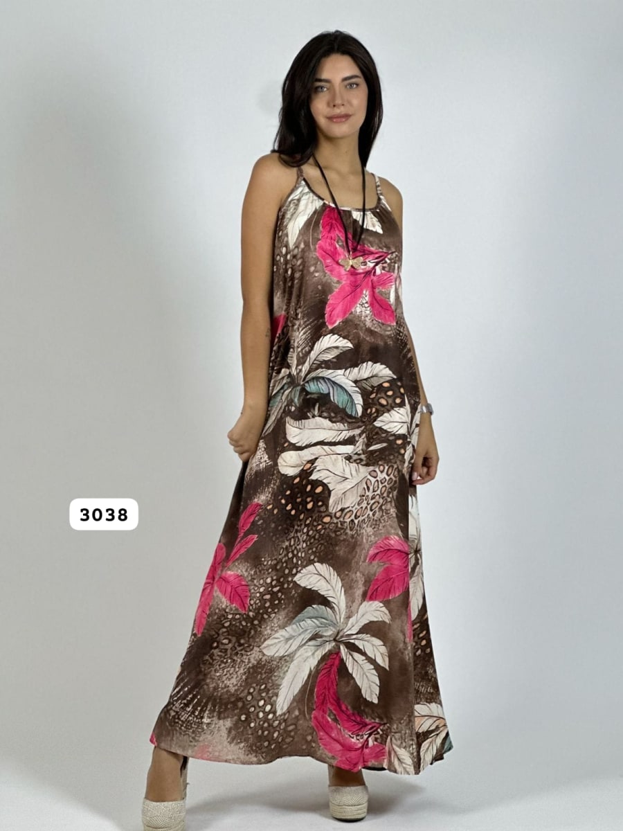 Vestido de Hojas Estampado Hojas A3-724