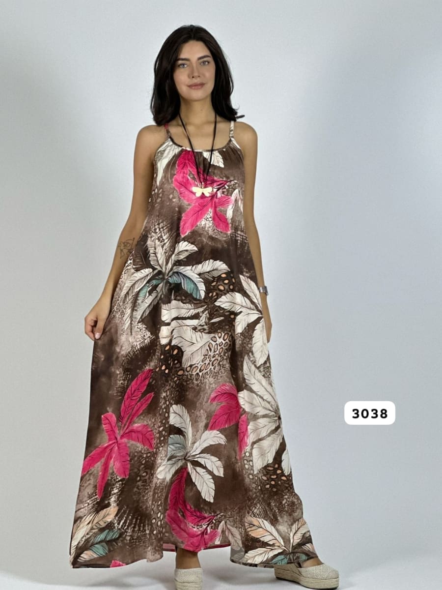Vestido de Hojas Estampado Hojas A3-725