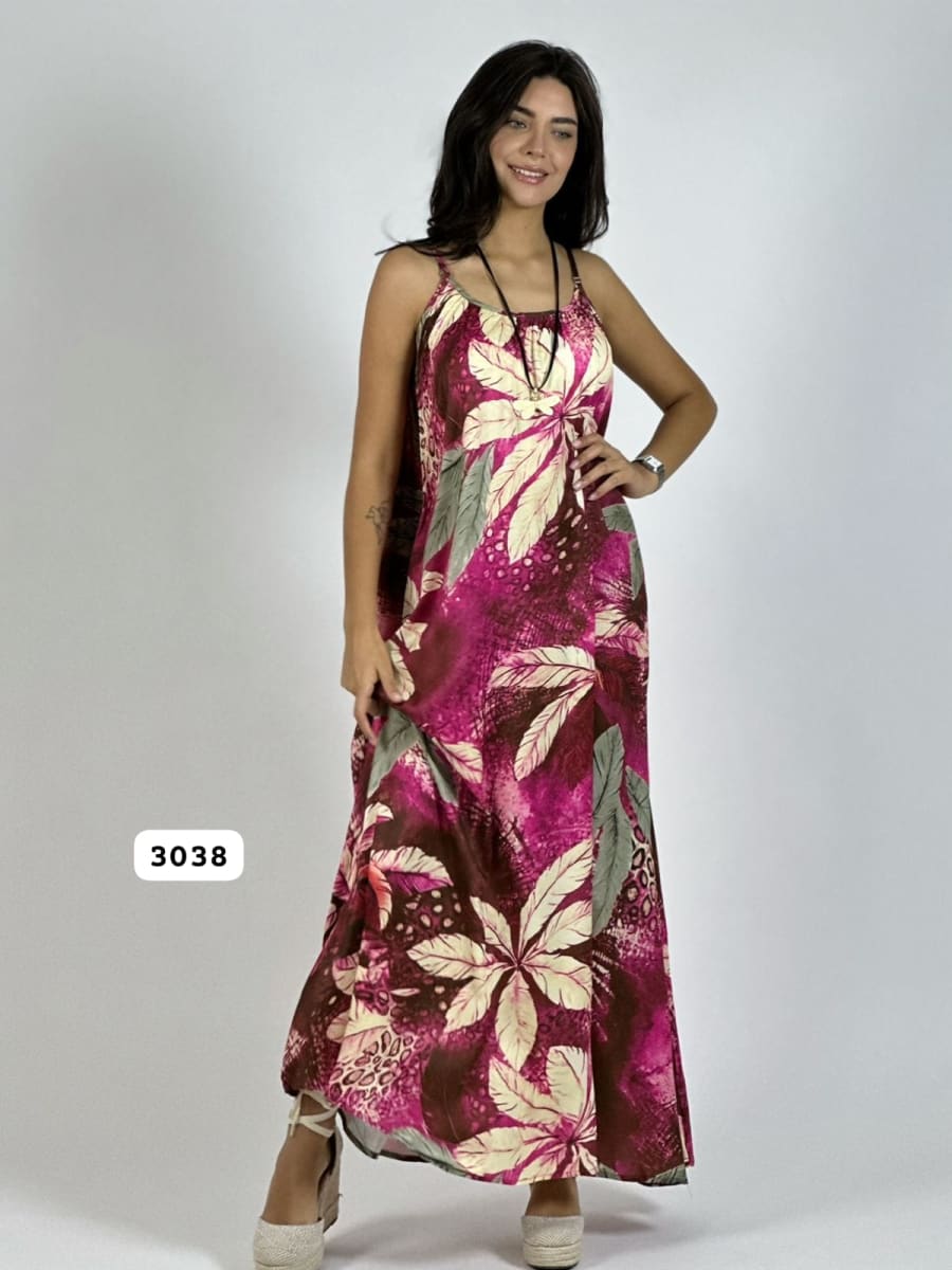 Vestido de Hojas Estampado Hojas A3-7210