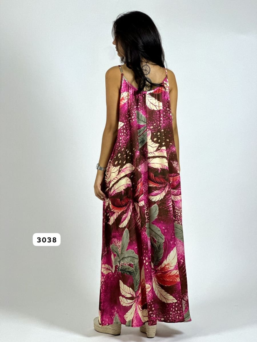 Vestido de Hojas Estampado Hojas A3-7212