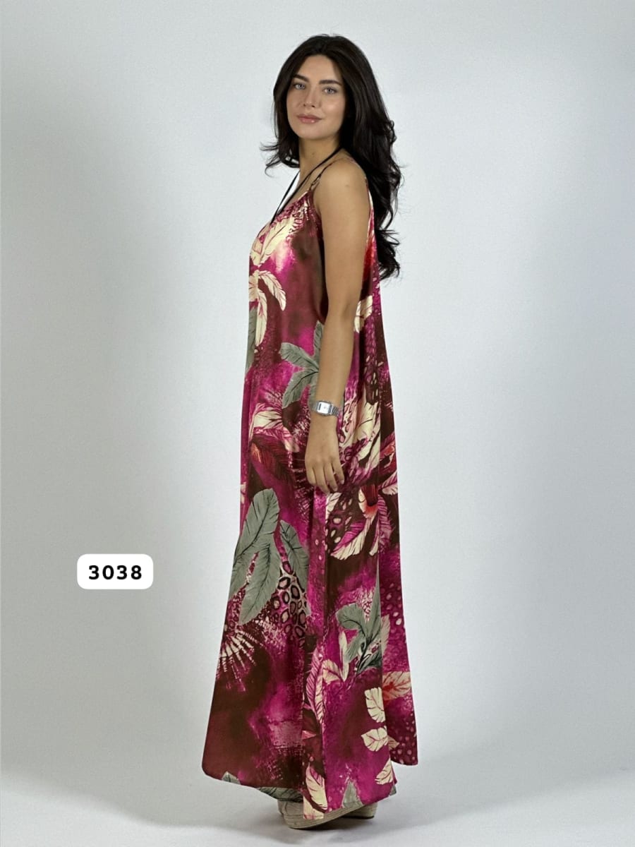 Vestido de Hojas Estampado Hojas A3-7211